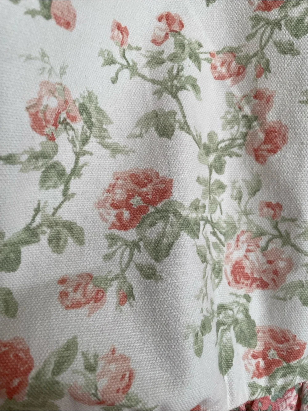 NWT Laura Ashley Madelynn Duck Floral Canvas Ruffle Tote Bag - Pink/Green